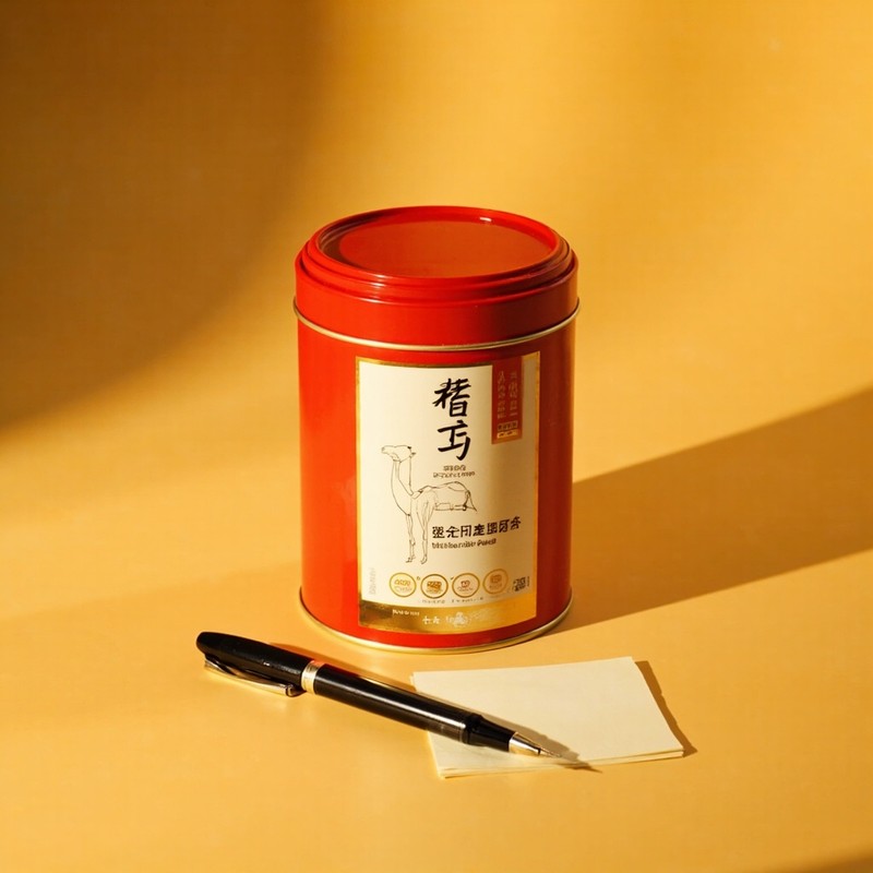 六罐驼乳粉堆在餐边柜，我先翻底拍了一张